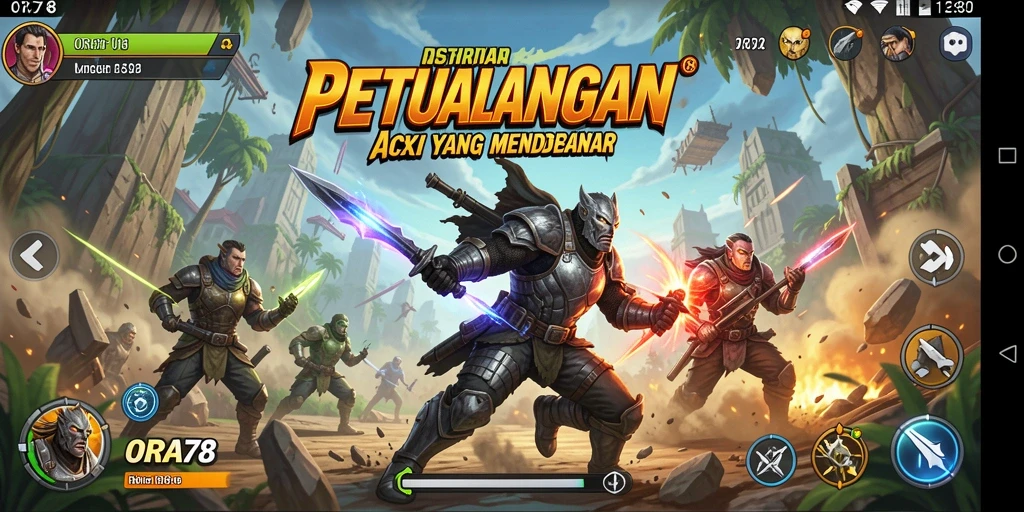 Gameplay ORA78 yang dinamis dengan aksi mendebarkan.
