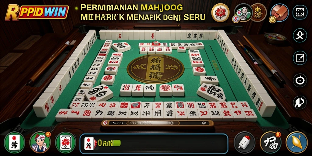 Tampilan gameplay menarik dari RPIDWIN yang menampilkan karakteristik permainan Mahjong.