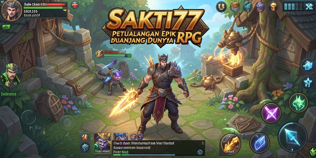 Screenshot gameplay SAKTI77 menunjukkan aksi seru dalam pertarungan RPG.