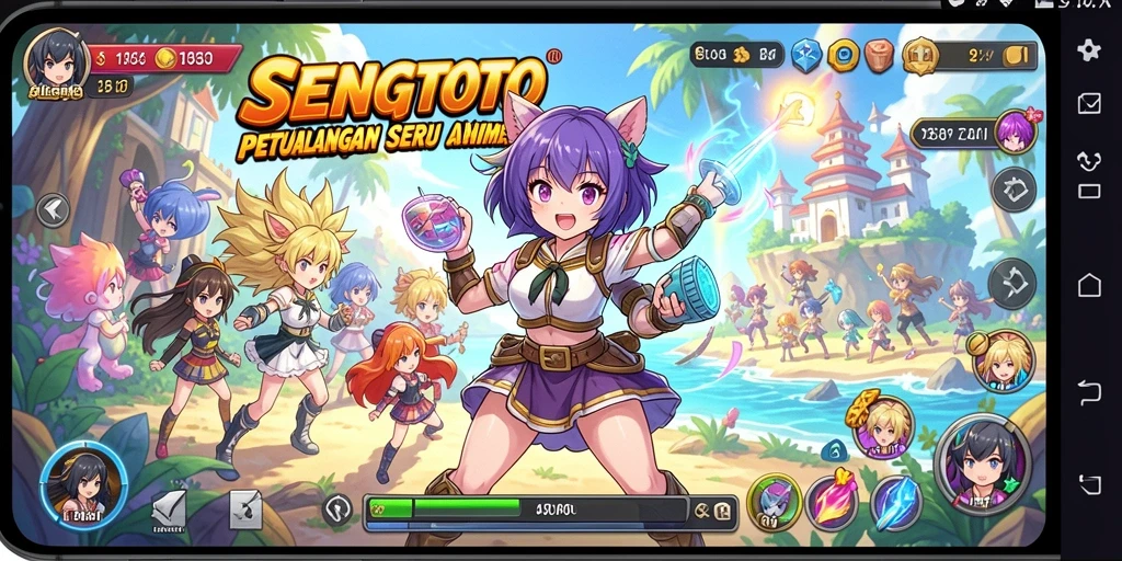 Tampilan gameplay seru dalam SENGTOTO dengan karakter anime yang menawan.