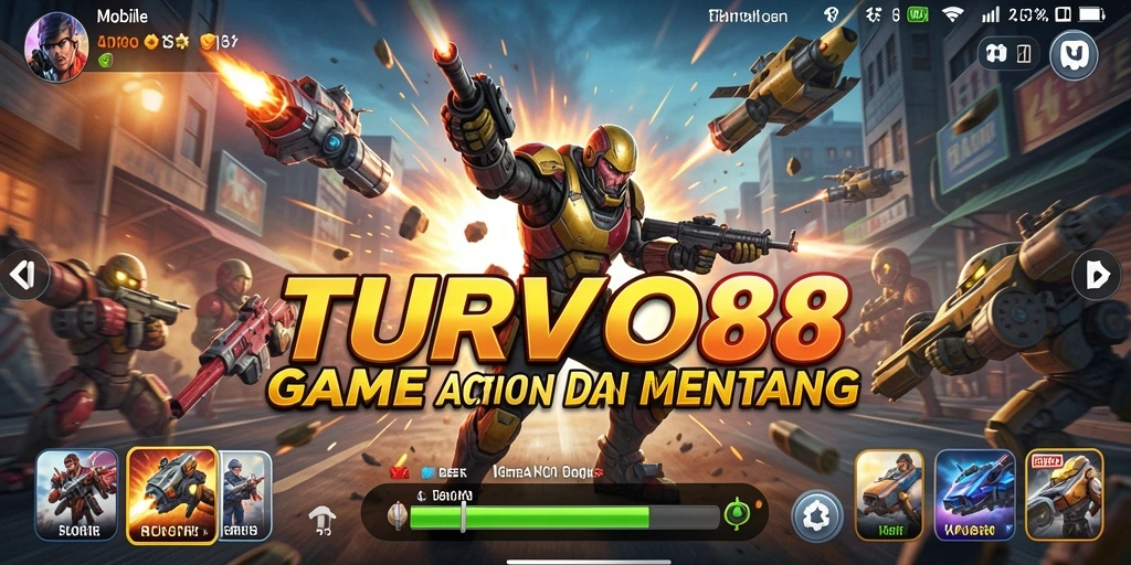 Tampilan visual TURBO88 menunjukkan aksi mendebarkan di dalam permainan.