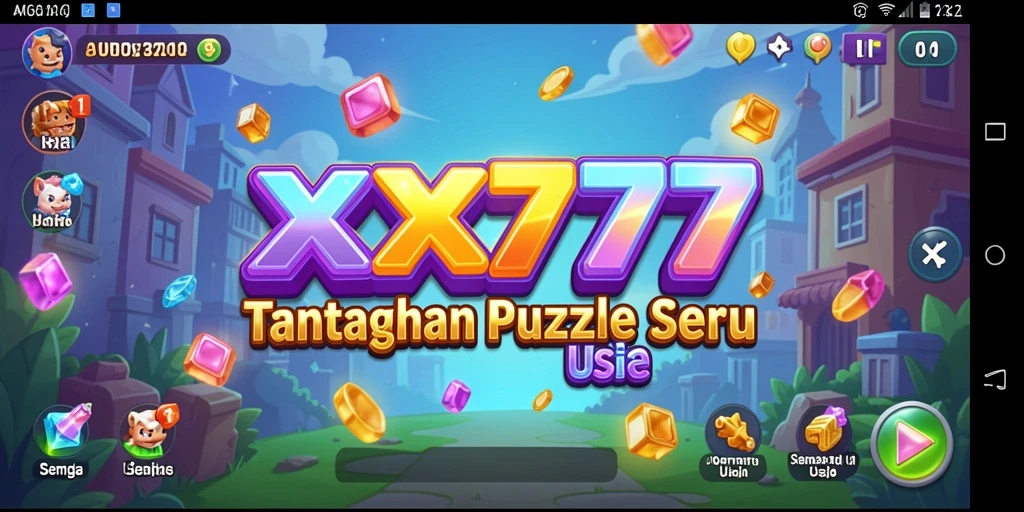 Tampilan gameplay menantang dari XXX777 yang penuh warna.